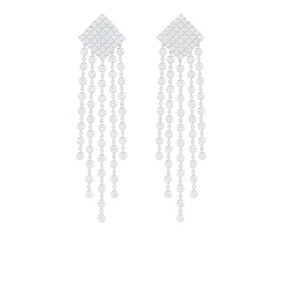 The Gala Women's Silver Celeste Diamond-cluster Tassel Earrings