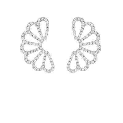 The Gala Women's Silver Celestia Open Halo Earrings