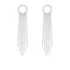 The Gala Women's Silver Circle Cascade Crystal Earrings In Gray