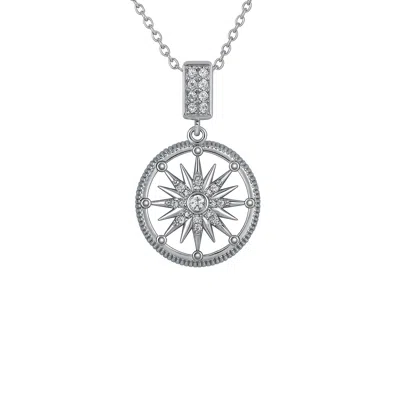 The Gala Women's Silver Compass Star Medallion Pendant Necklace