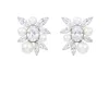 The Gala Women's Silver Crystal & Pearl Blossom Stud Earrings In White