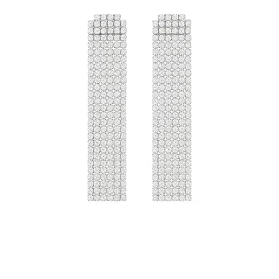 The Gala Women's Silver Crystal Curtain Panel Earrings In Gold