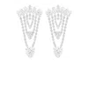 The Gala Women's Silver Crystal Fan Chandelier Earrings In White