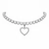 The Gala Women's Silver Crystal Heart Choker In Silver