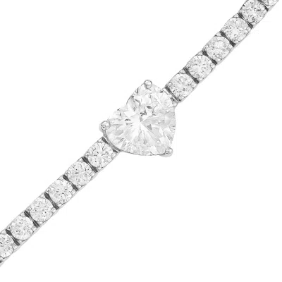 The Gala Women's Silver Crystal Heart Glow Bracelet
