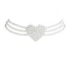 The Gala Women's Silver Crystal Heart Multi-row Choker In Silver
