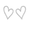 The Gala Women's Silver Crystal Heart Statement Earrings In Silver