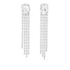 The Gala Women's Silver Crystal Oval Fringe Earrings In Metallic