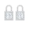 The Gala Women's Silver Crystal Padlock Luxe Earrings In Silver