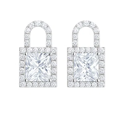 The Gala Women's Silver Crystal Padlock Luxe Earrings