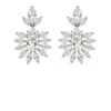 The Gala Women's Silver Crystal Sunburst Cluster Earrings In Metallic