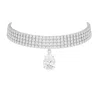 The Gala Women's Silver Crystal Teardrop Choker In Silver