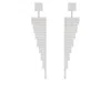 The Gala Women's Silver Geo Cascade Panel Earrings In White