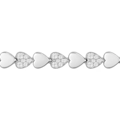 The Gala Women's Silver Heartbeat Crystal Bracelet