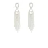 The Gala Women's Silver Infinity Loop Fringe Crystal Earrings In White