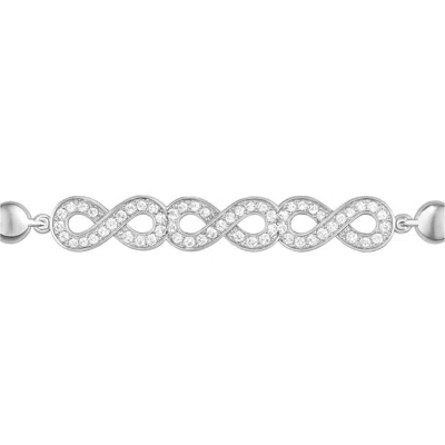 The Gala Women's Silver Infinity Wave Crystal Bracelet