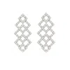 The Gala Women's Silver Lattice Shine Statement Earrings In Silver