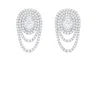 The Gala Women's Silver Layered Oval Draped Earrings In Metallic