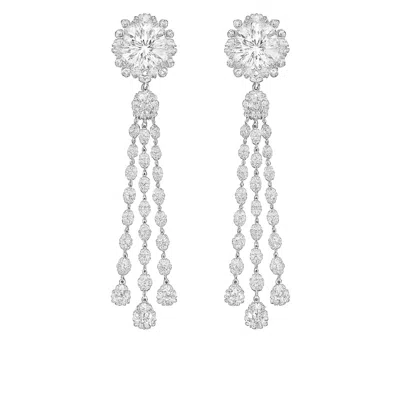 The Gala Women's Silver Lumina Triple Drop Crystal Earrings In Metallic