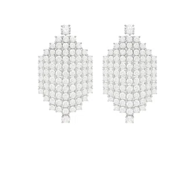 The Gala Women's Silver Marquis Aurora Cluster Earrings