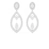 The Gala Women's Silver Marquise Open Drop Earrings In White