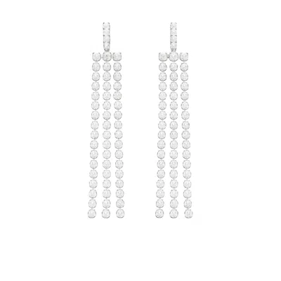 The Gala Women's Silver Nova Linear Tassel Crystal Earrings In Gold