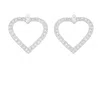 The Gala Women's Silver Open Heart Pavé Earrings In Silver