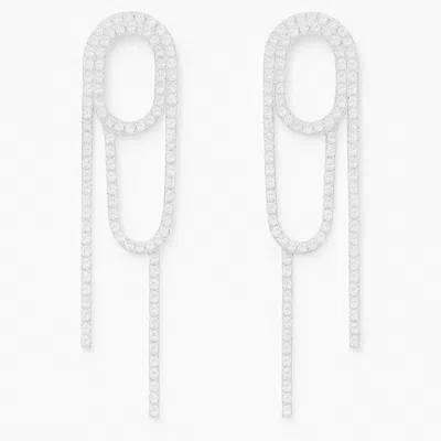 The Gala Women's Silver Orion Sculpted Cascade Earrings In White