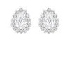 The Gala Women's Silver Pear Cluster Halo Stud Earrings In Metallic
