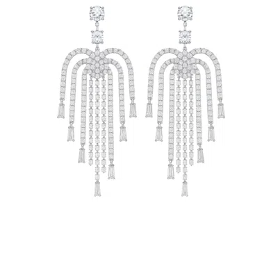 The Gala Women's Silver Radiant Cascade Chandelier Earrings