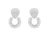 The Gala Women's Silver Radiant Fan Hoop Earrings In White