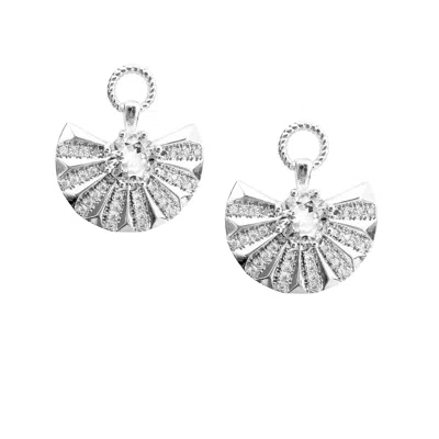 The Gala Women's Silver Radiant Sunburst Crystal Stud Earrings