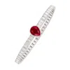 The Gala Women's Silver / Red Crimson Drop Bracelet In Multi