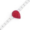 The Gala Women's Silver / Red Ruby Teardrop Bracelet In Multi
