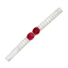 The Gala Women's Silver / Red Twin Ruby Bracelet In Multi