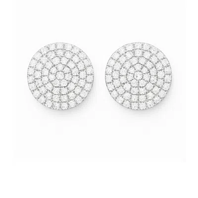 The Gala Women's Silver Solaris Pavé Dome Earrings In White