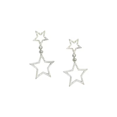 The Gala Women's Silver Starlight Duo Outline Drop Earring