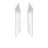 The Gala Women's Silver Triangular Fringe Statement Earrings In Metallic
