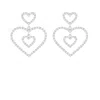 The Gala Women's Silver Triple Heart Drop Earrings In Silver