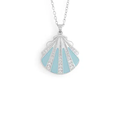 The Gala Women's Silver Turquoise Seashell Pendant Necklace