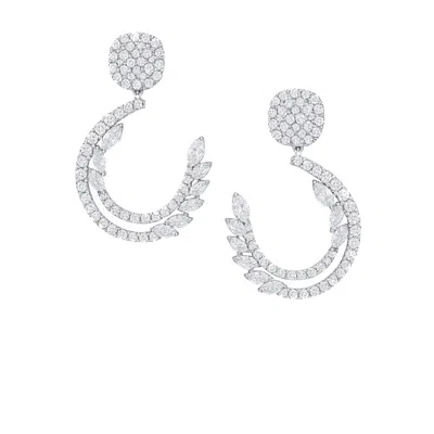 The Gala Women's Silver Twilight Laurel Hoops