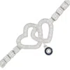 The Gala Women's Silver Twin Hearts Charm Bracelet In Silver