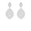 The Gala Women's Silver Vintage Marquise Halo Drop Earrings In White