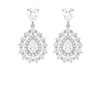 The Gala Women's White Pear Halo Drop Earrings In White