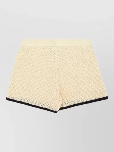 The Garment Beach Hot Pants Contrast Trim Textured In Neutral