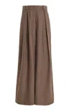 THE GARMENT ALPINE PLEATED COTTON WIDE-LEG trousers