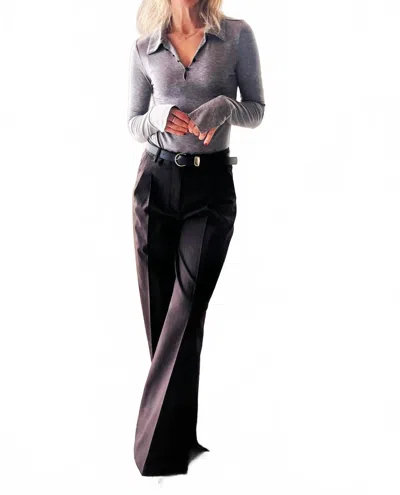 The Garment Andora Wide Leg Pants In Dark Brown Pinstripe In Multi