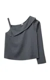 The Garment Andrea Asymmetric Sleeve Top In Grey
