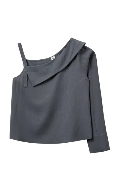 The Garment Andrea Asymmetric Sleeve Top In Grey