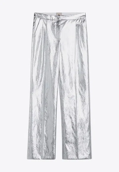 The Garment Andy Metallic Wide-leg Pants